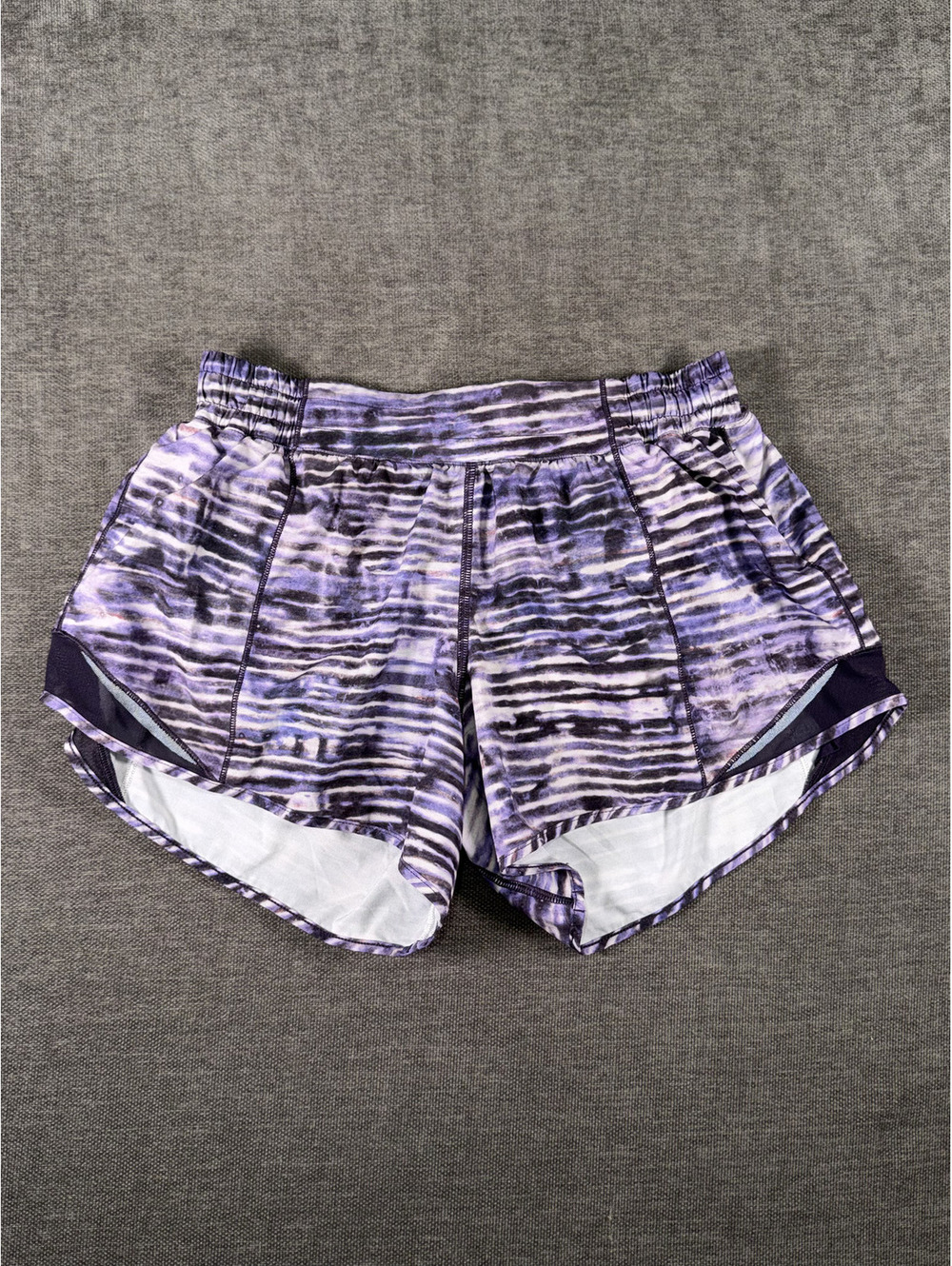 Lululemon Hotty Hot Short, Purple Tie Dye Athletic Running Shorts, Size 8